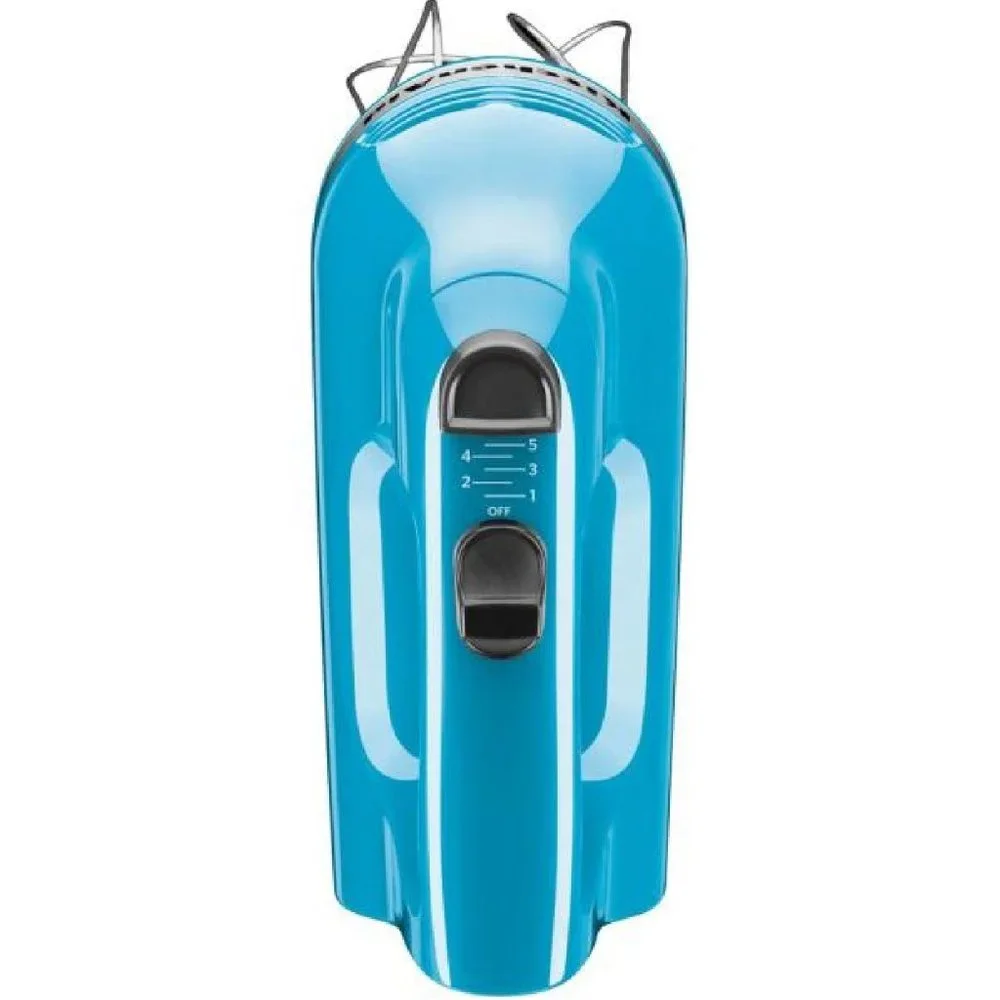 Manufacturer-Refurbished KitchenAid 5-Speed Hand Mixer in Crystal Blue color